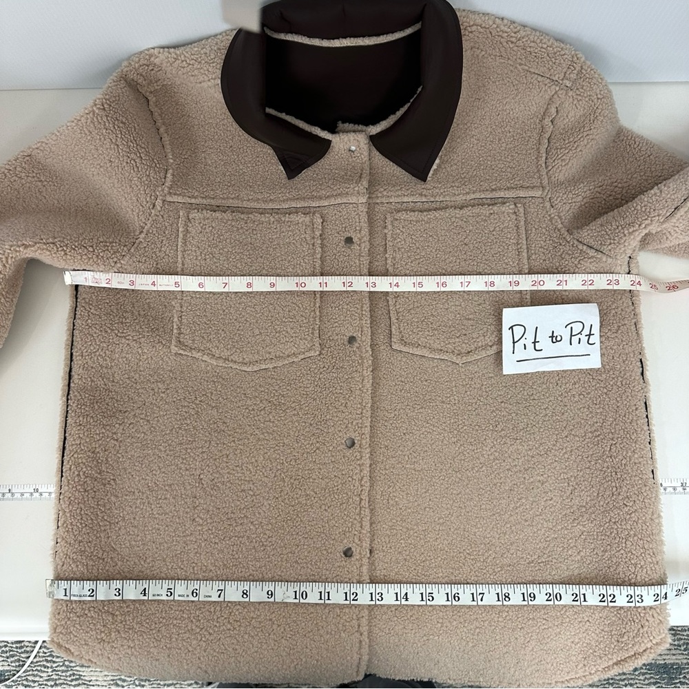 Vintage Havana Suede Leather Faux Shearling Coat Jacket Reversible Brown… - Picture 10 of 14